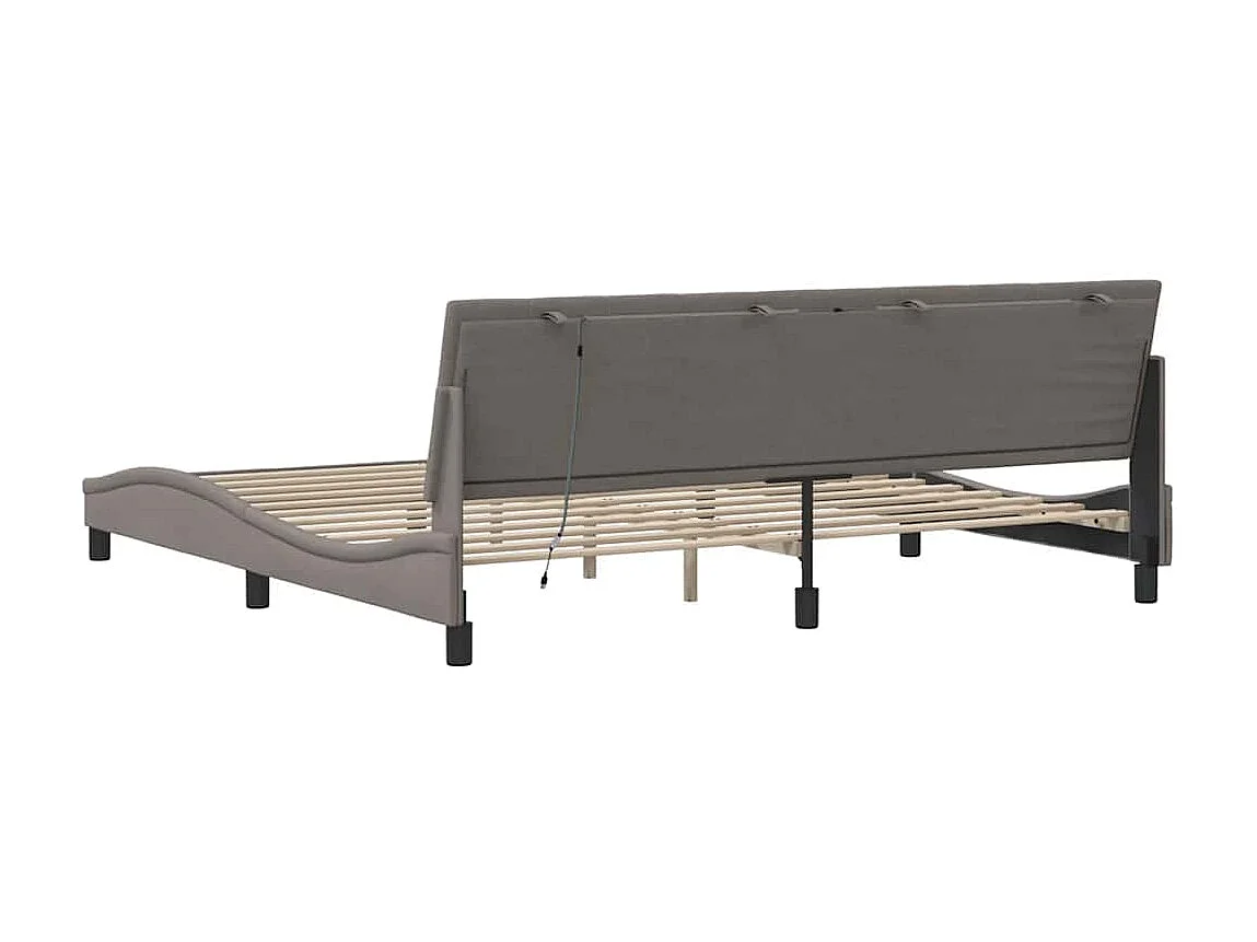 Bedframe zonder matras "Hanko" stof taupe 200x200 cm