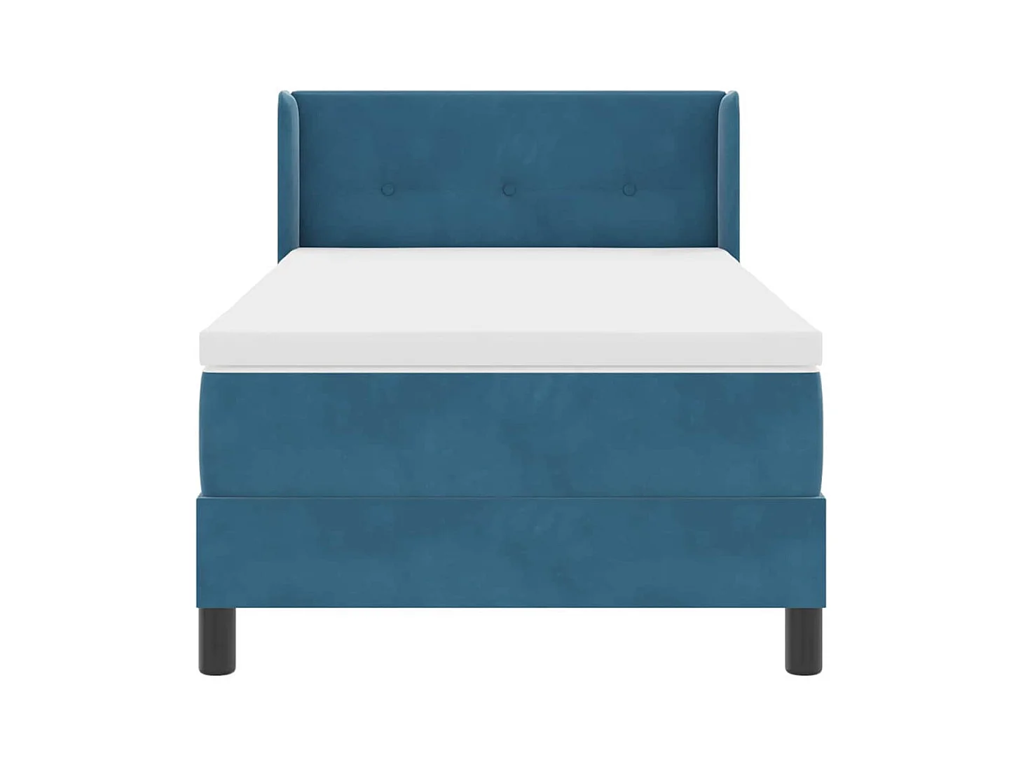 Cadre de lit avec matelas noir 100x200 cm en velours