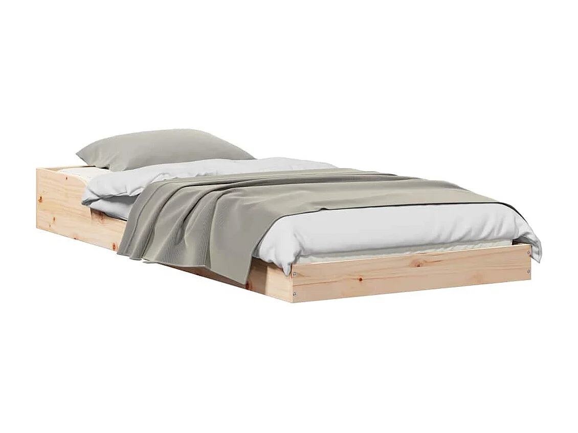 Estructura de cama Marrón 90 x 200 cm Madera maciza de pino