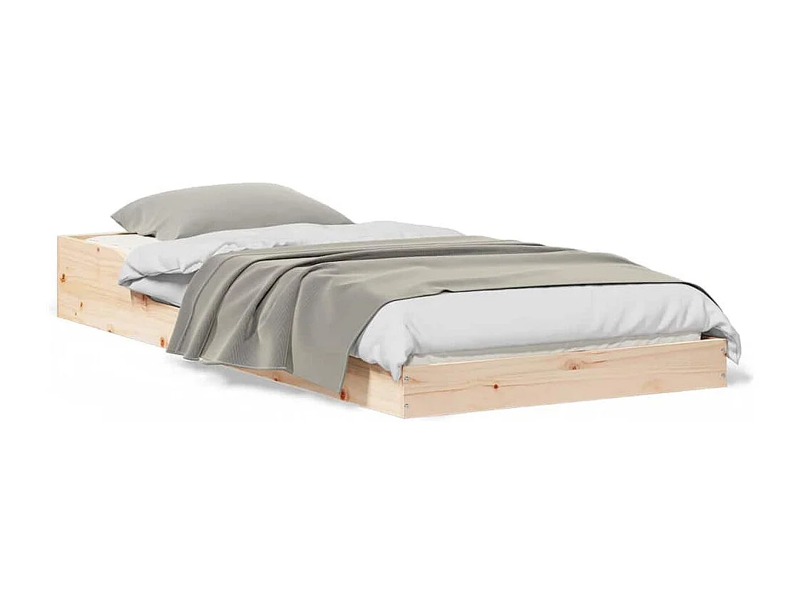 Estructura de cama Marrón 90 x 200 cm Madera maciza de pino