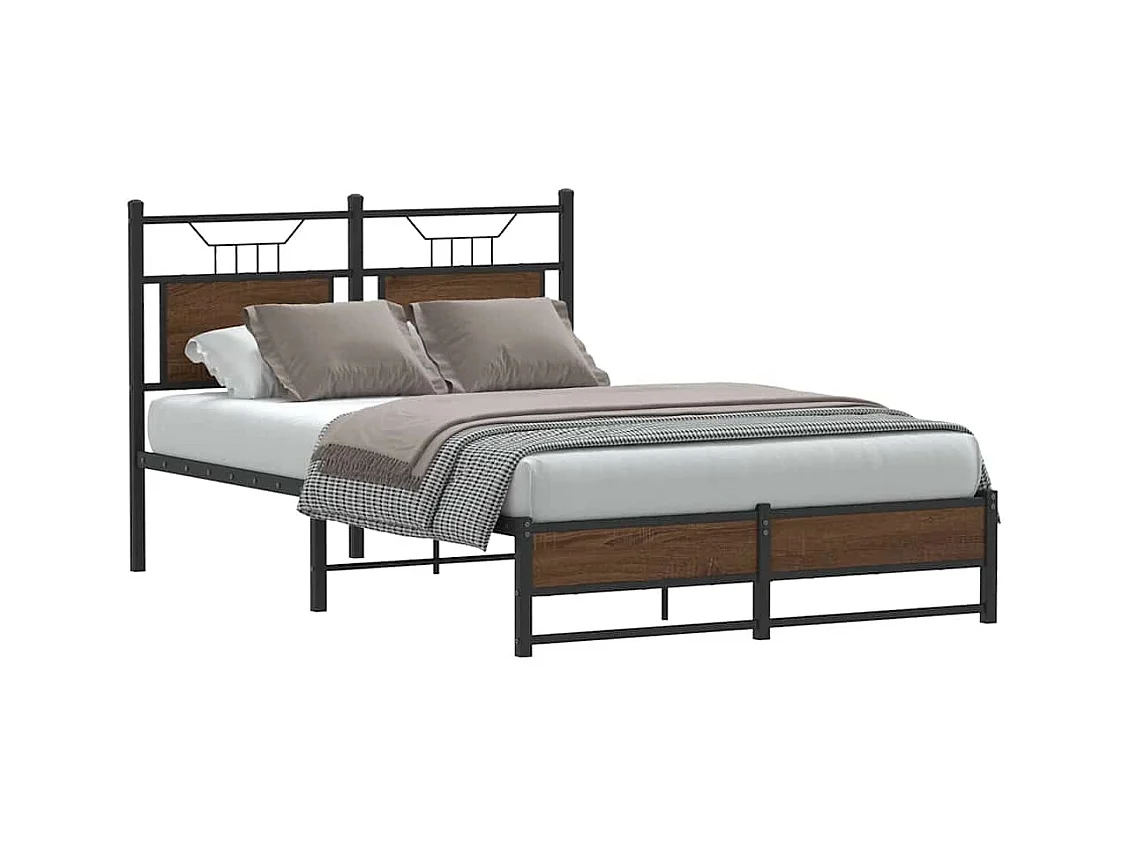 Cadre de lit sans matelas chêne marron 120x190 cm