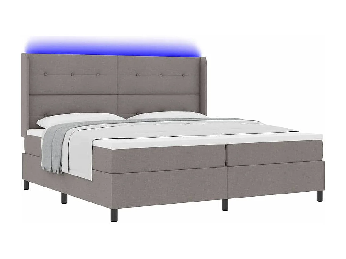 Cama tipo Box Spring con colchón Taupé 200 x 200 cm tela