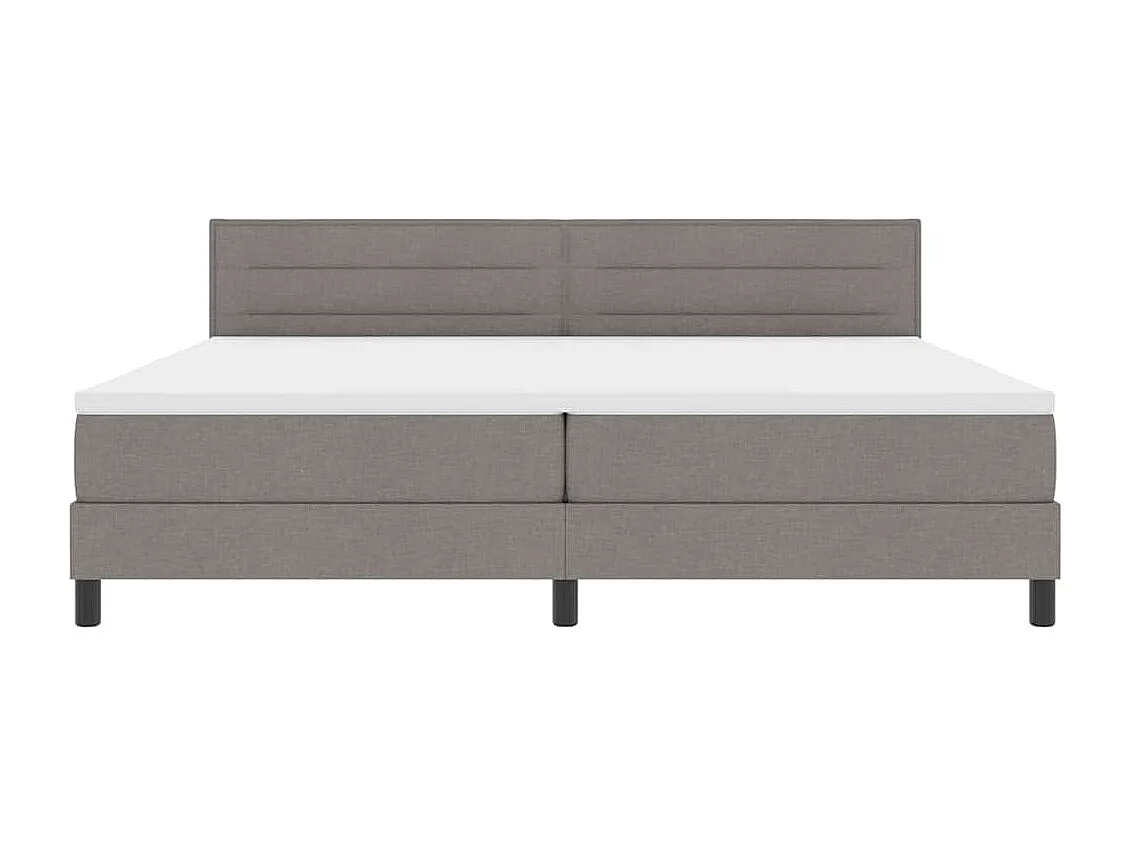 Cama box spring con colchón con colchón Taupé 200 x 200 cm tela