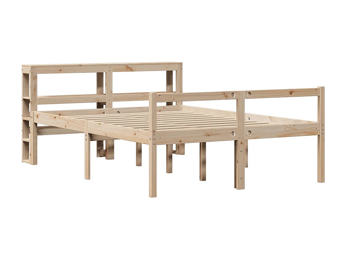 Seniorenbed met hoofdbord massief grenenhout 120x190 cm