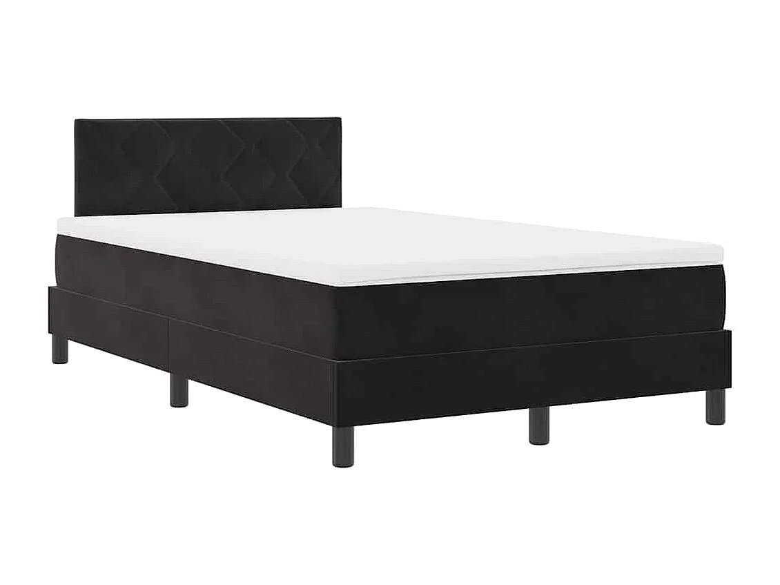 Cama con Somier y Colchón con colchón Negro 120 x 190 cm tela