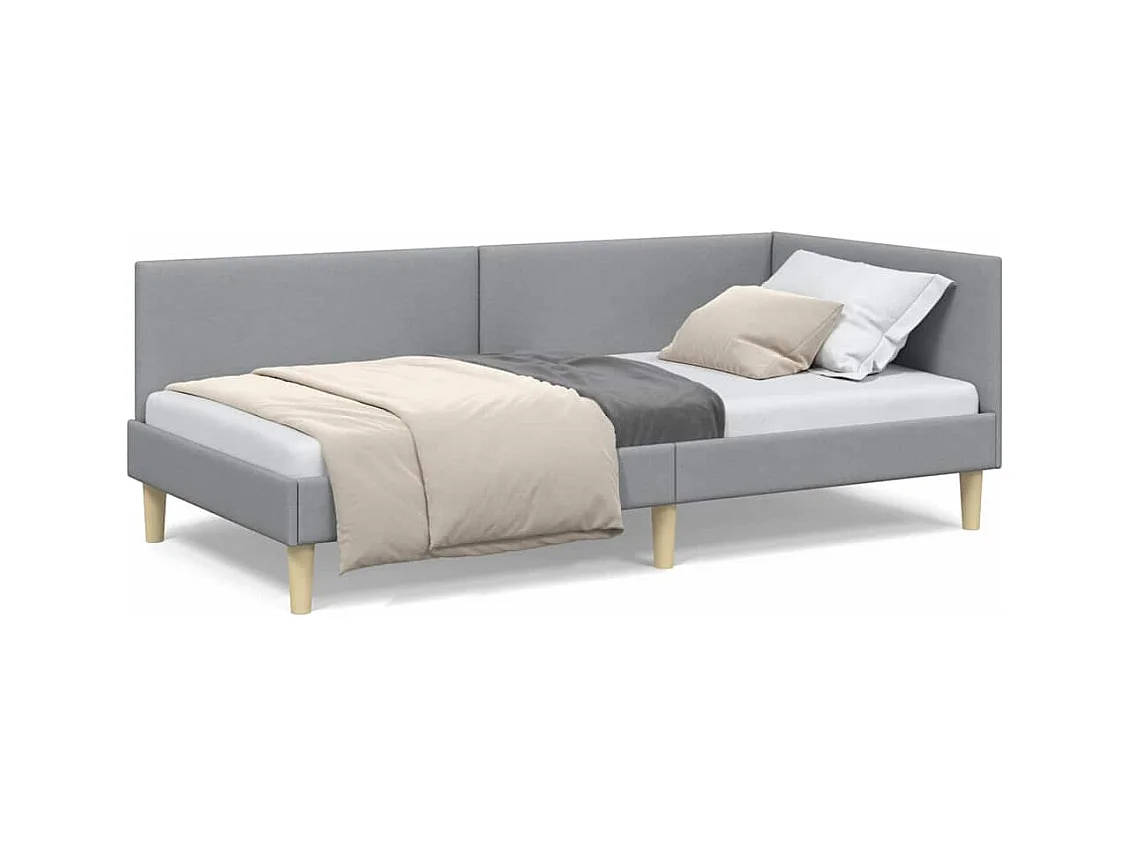 Estructura de cama en esquina Otro Gris claro 100 x 200 cm