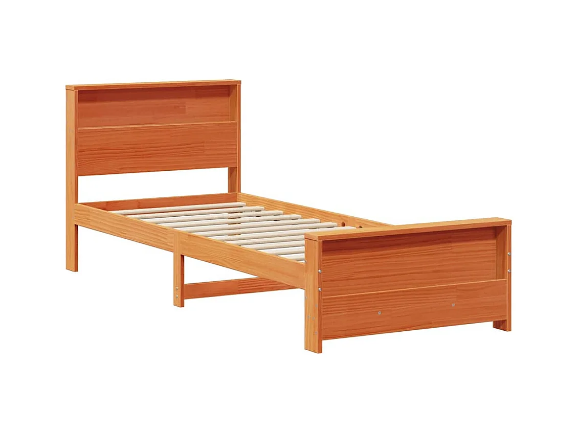 Cadre de lit Marron cire 75 x 190 cm Bois massif en pin