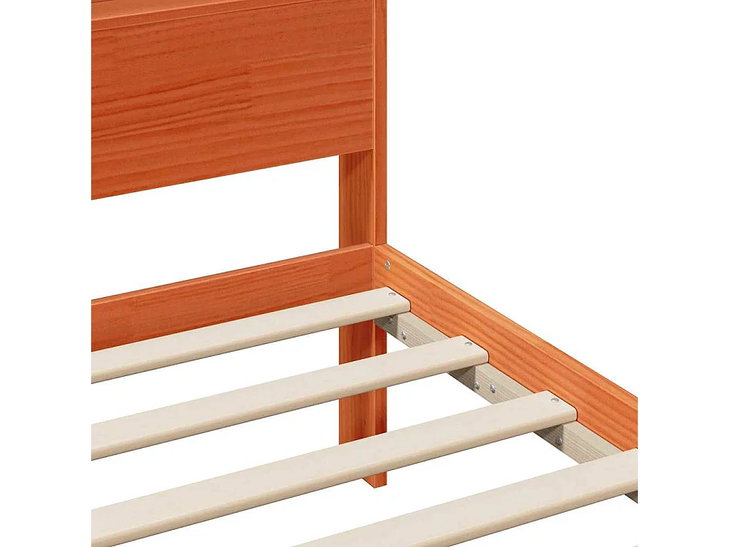 Estructura de cama con cabecera Marrón cera 75 x 190 cm