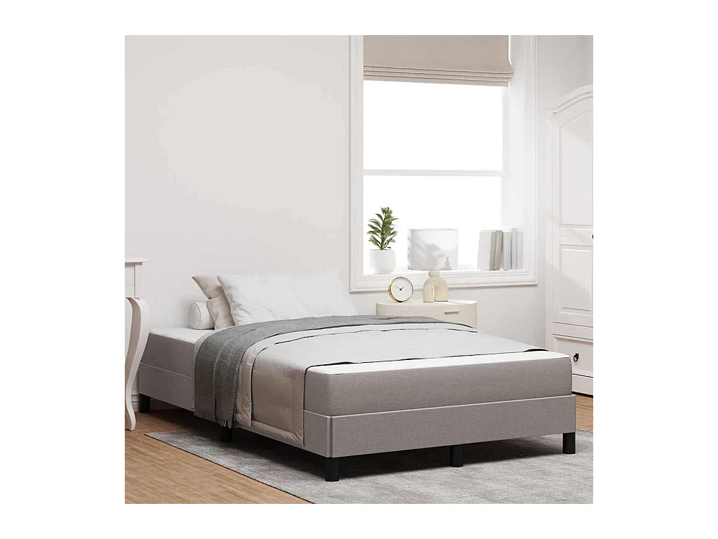 Cama Box com colchão Cinzento-acastanhado 120 x 200 cm tecido