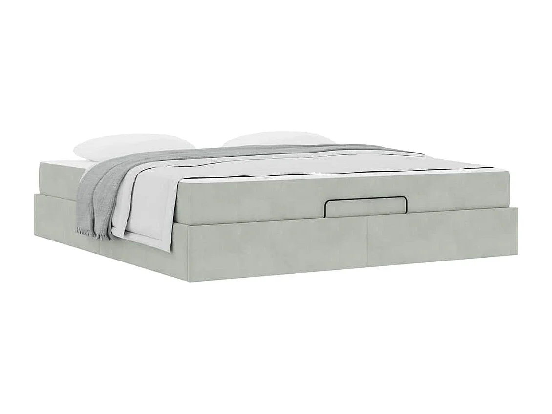 Cadre de lit Gris clair 180 x 200 cm Velours