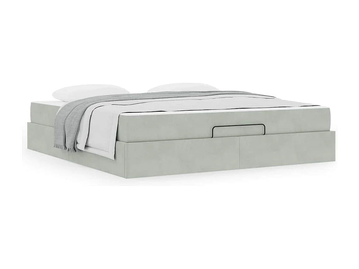 Cadre de lit Gris clair 180 x 200 cm Velours