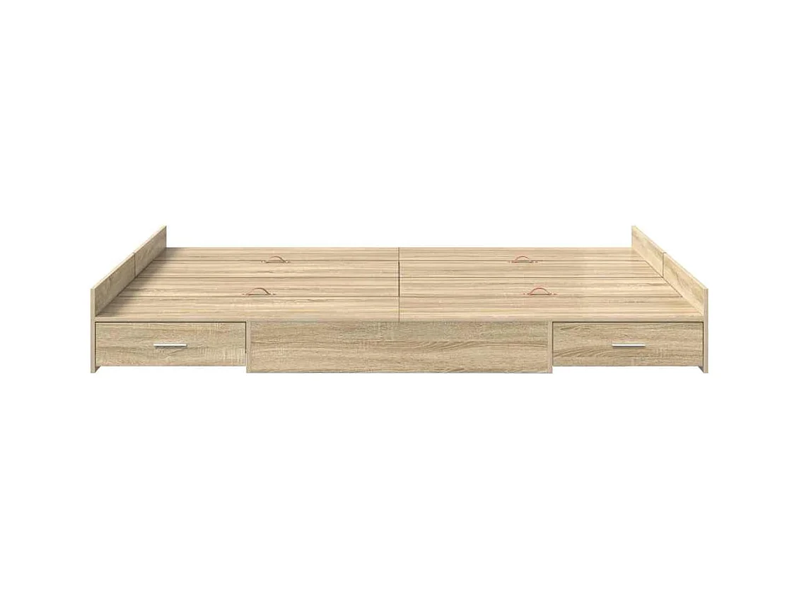 Cadre de lit avec rangement Chêne sonoma 135 x 190 cm