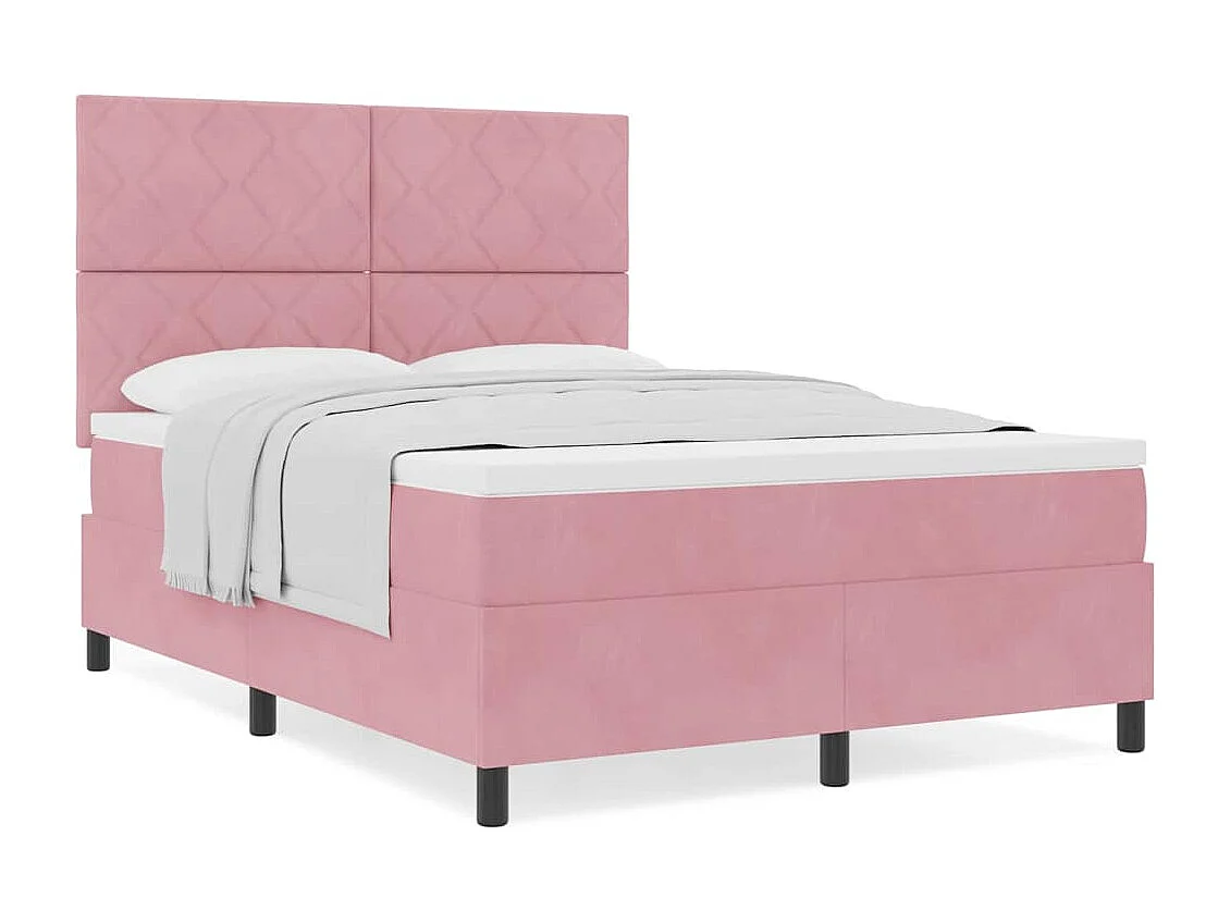 Cama tipo Box Spring con colchón Rosa 160 x 200 cm Terciopelo