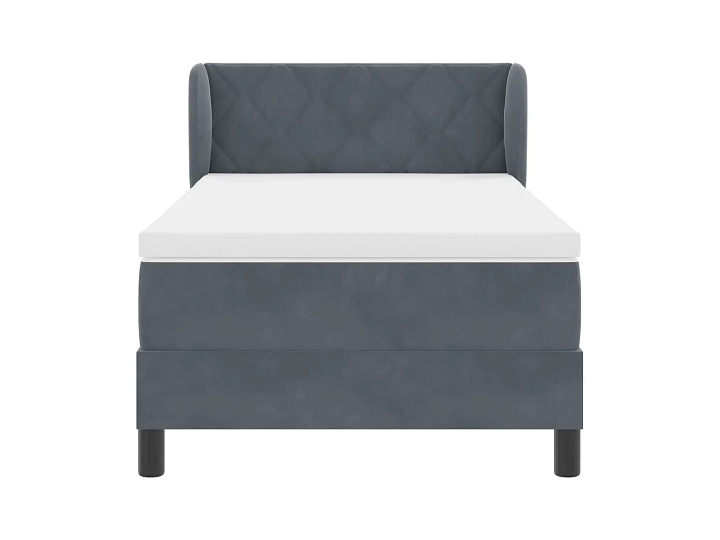 Cadre de lit avec matelas gris foncé 80x200 cm en velours