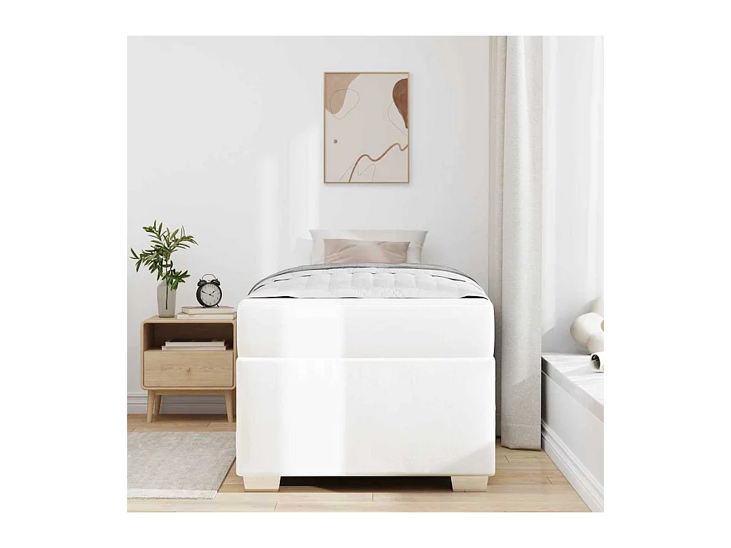 Cadre de lit Blanc 90 x 200 cm Faux cuir