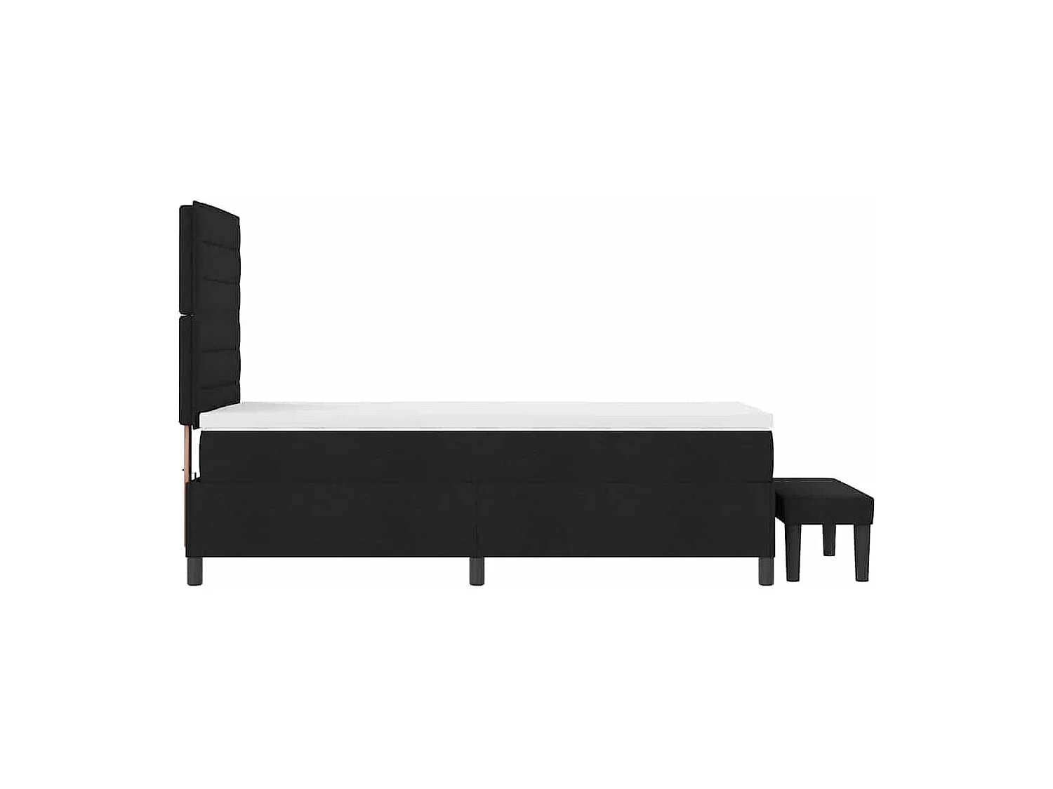 Cama Box com colchão com cabeceira Preto 80 x 200 cm tecido