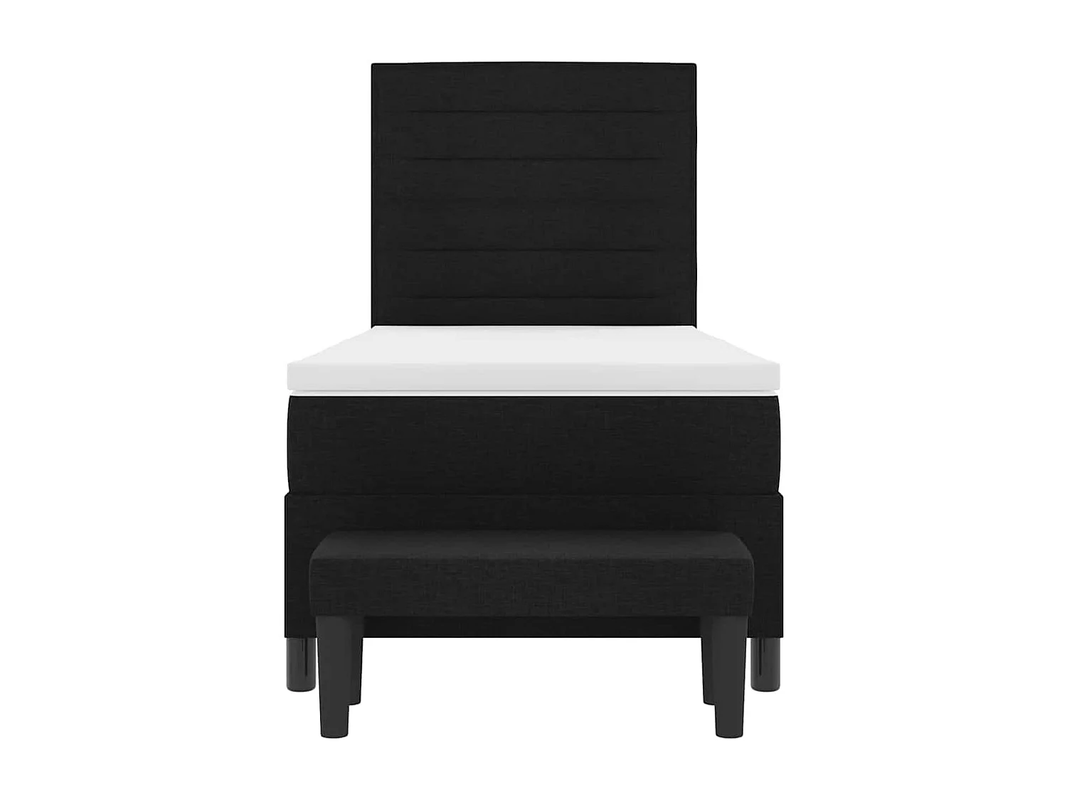 Cama Box com colchão com cabeceira Preto 80 x 200 cm tecido