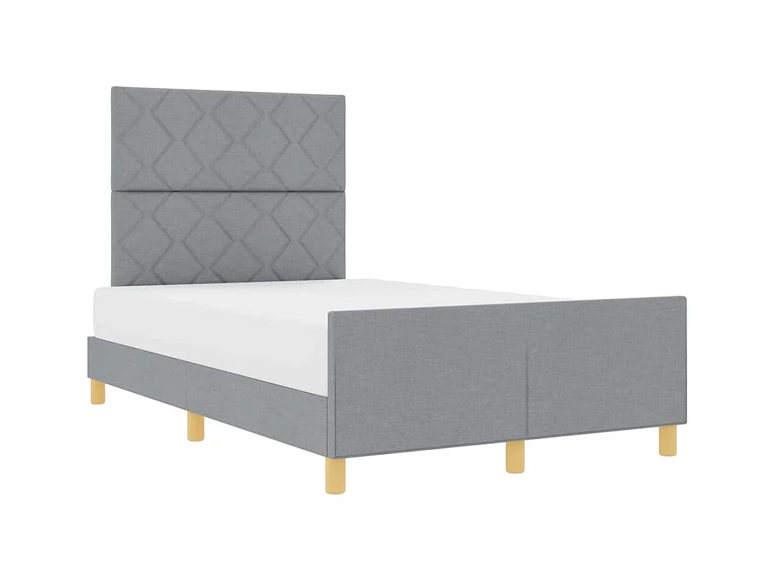 Cadre de lit avec tête de lit Gris clair 120 x 200 cm tissu