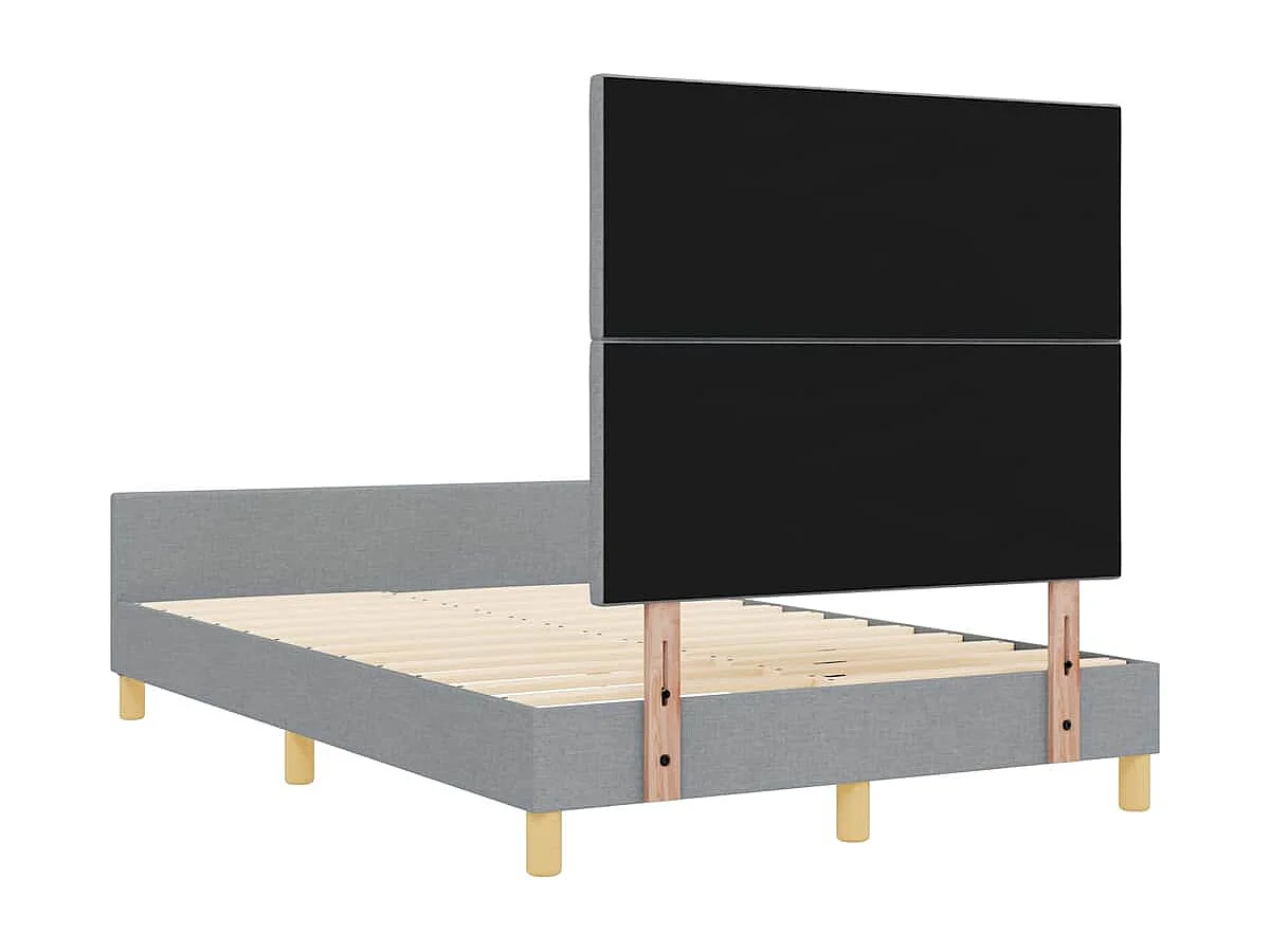 Cadre de lit avec tête de lit Gris clair 120 x 200 cm tissu