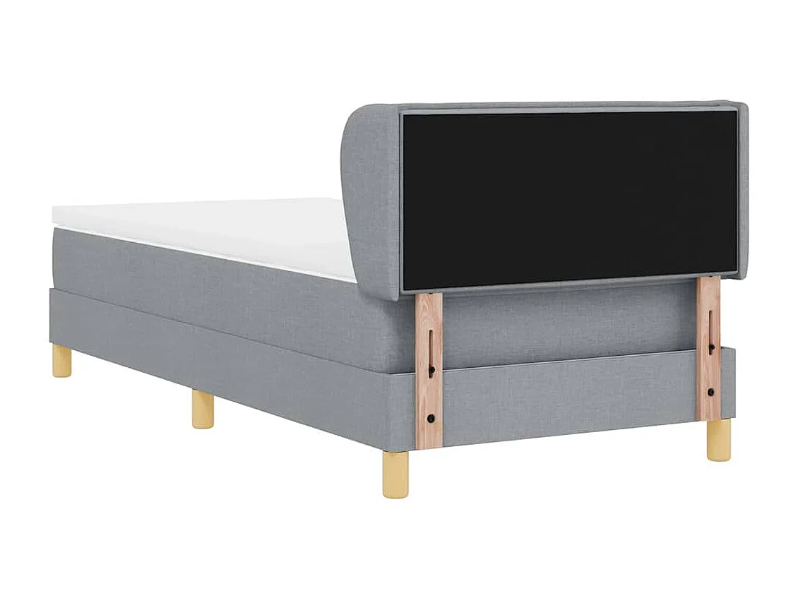 Cama con somier y colchón Crema 90x200 cm Fabric Gris claro