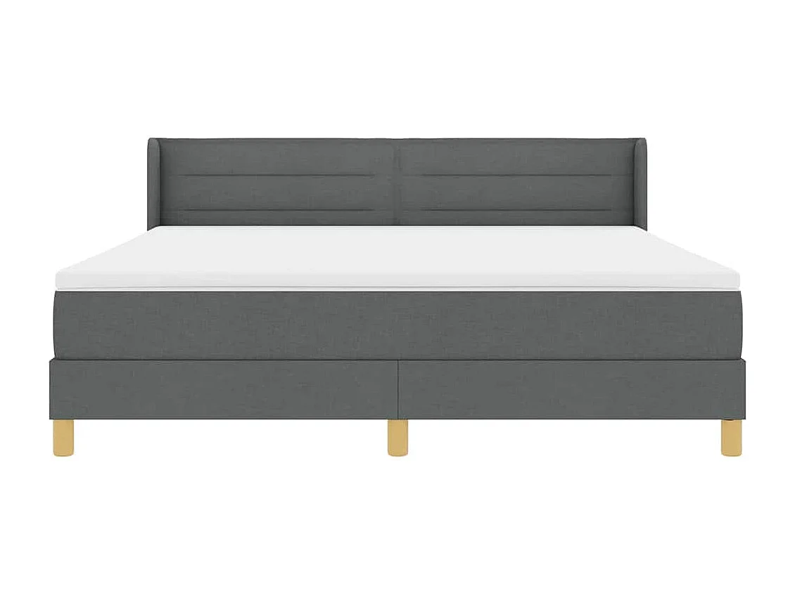 Cama con Somier con colchón Gris oscuro 180 x 200 cm tela