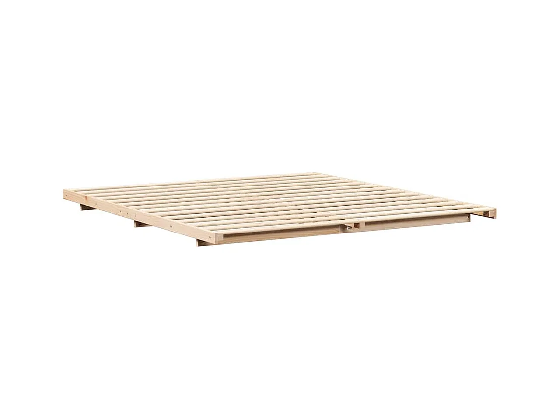 Estructura de cama Marrón 200 x 220 cm Madera maciza de pino