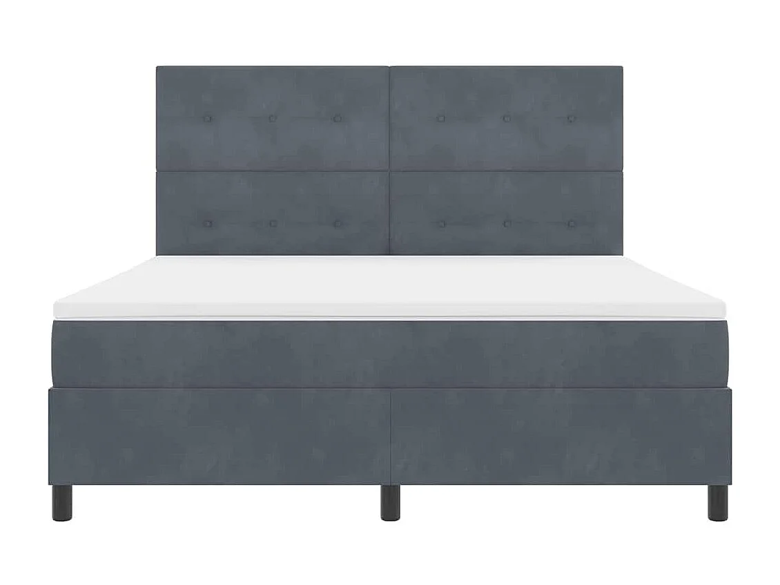 Cama tipo Box Spring Gris oscuro 180 x 200 cm Terciopelo