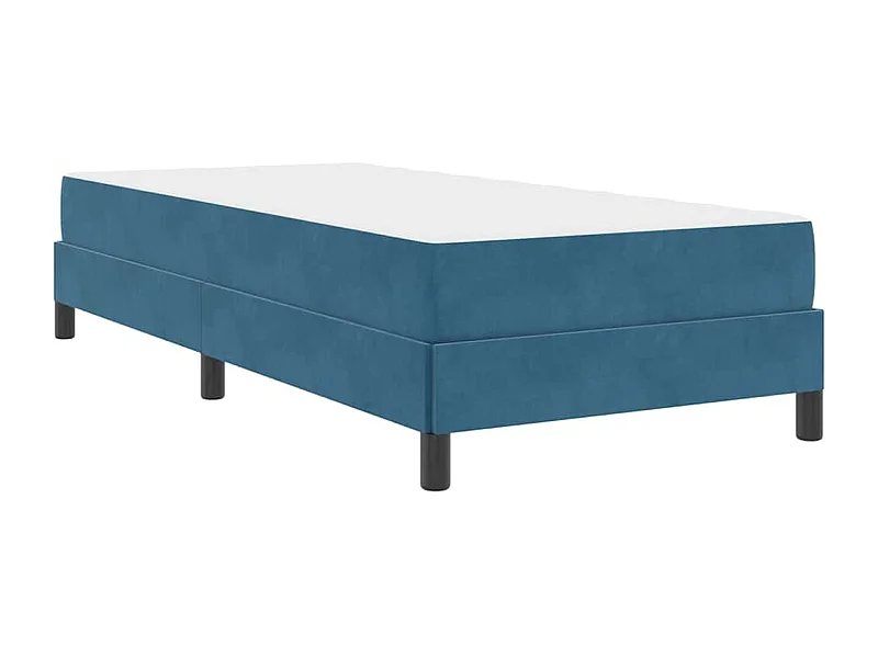 Cadre de lit avec matelas Bleu foncé 90 x 200 cm Velours