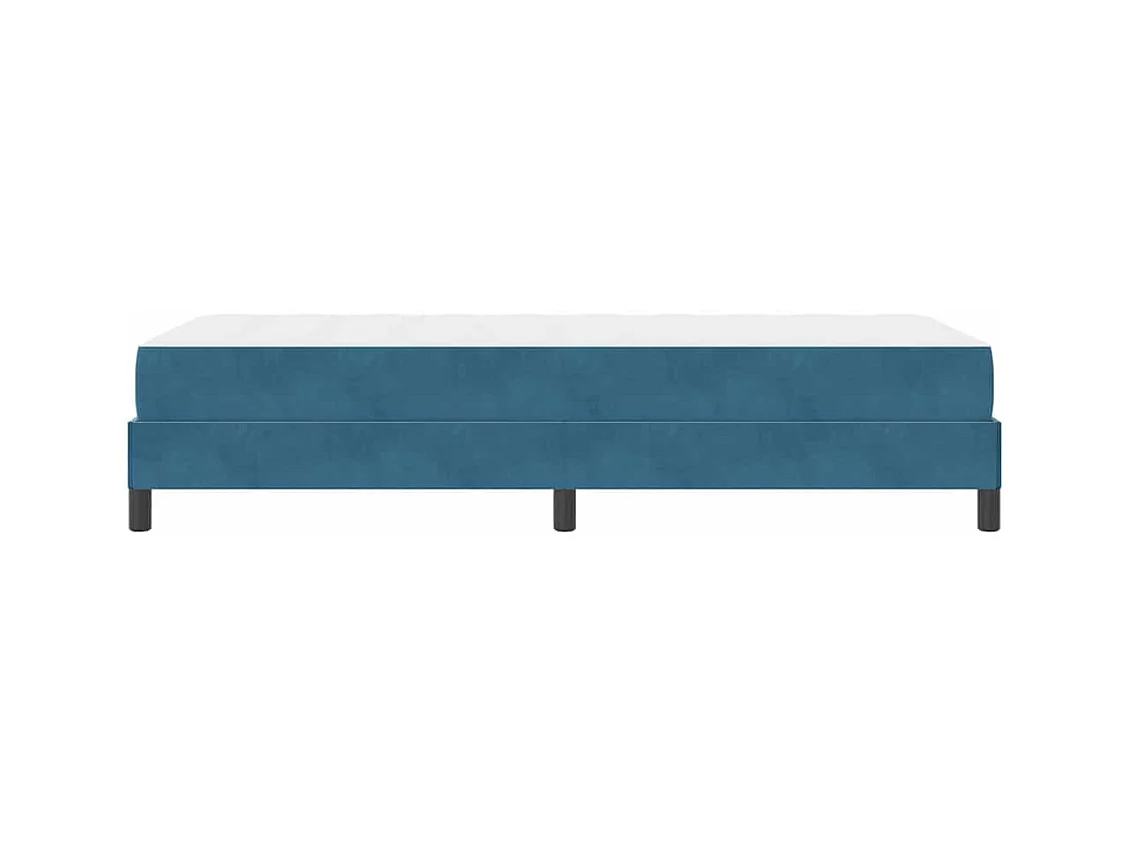 Cadre de lit avec matelas Bleu foncé 90 x 200 cm Velours