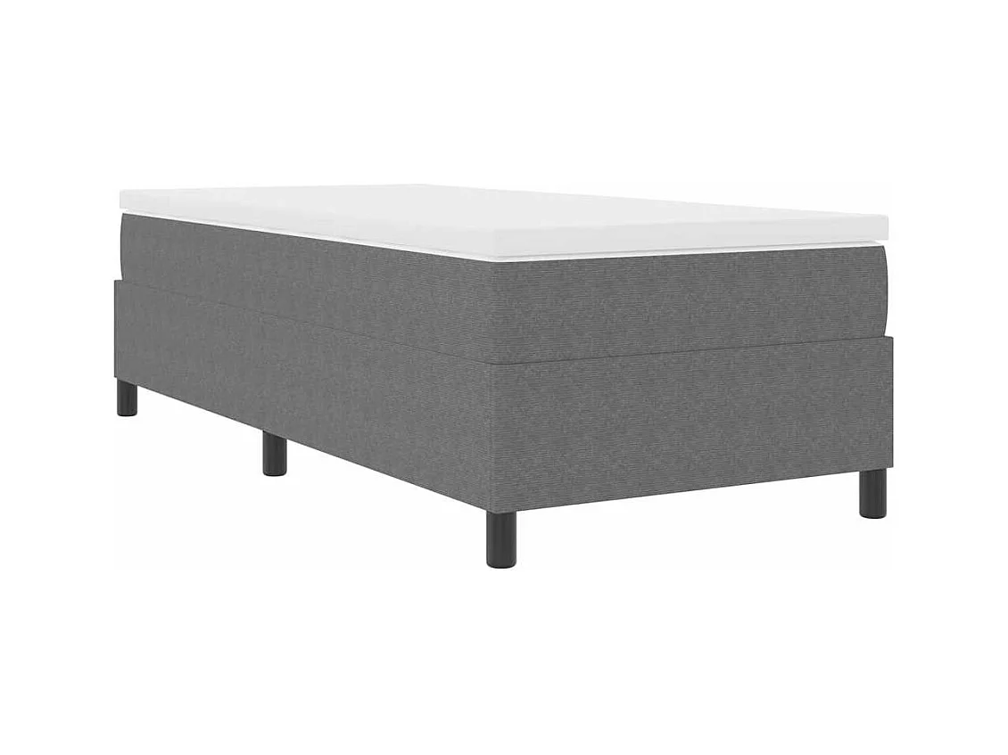 Cama tipo Box Spring Gris claro 100 x 200 cm Telas de pana
