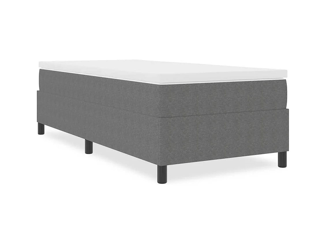 Cama tipo Box Spring Gris claro 100 x 200 cm Telas de pana