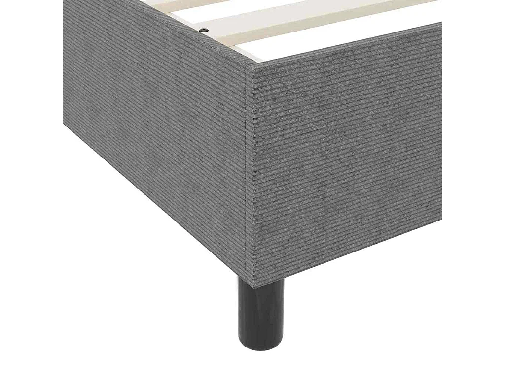 Cama tipo Box Spring Gris claro 100 x 200 cm Telas de pana