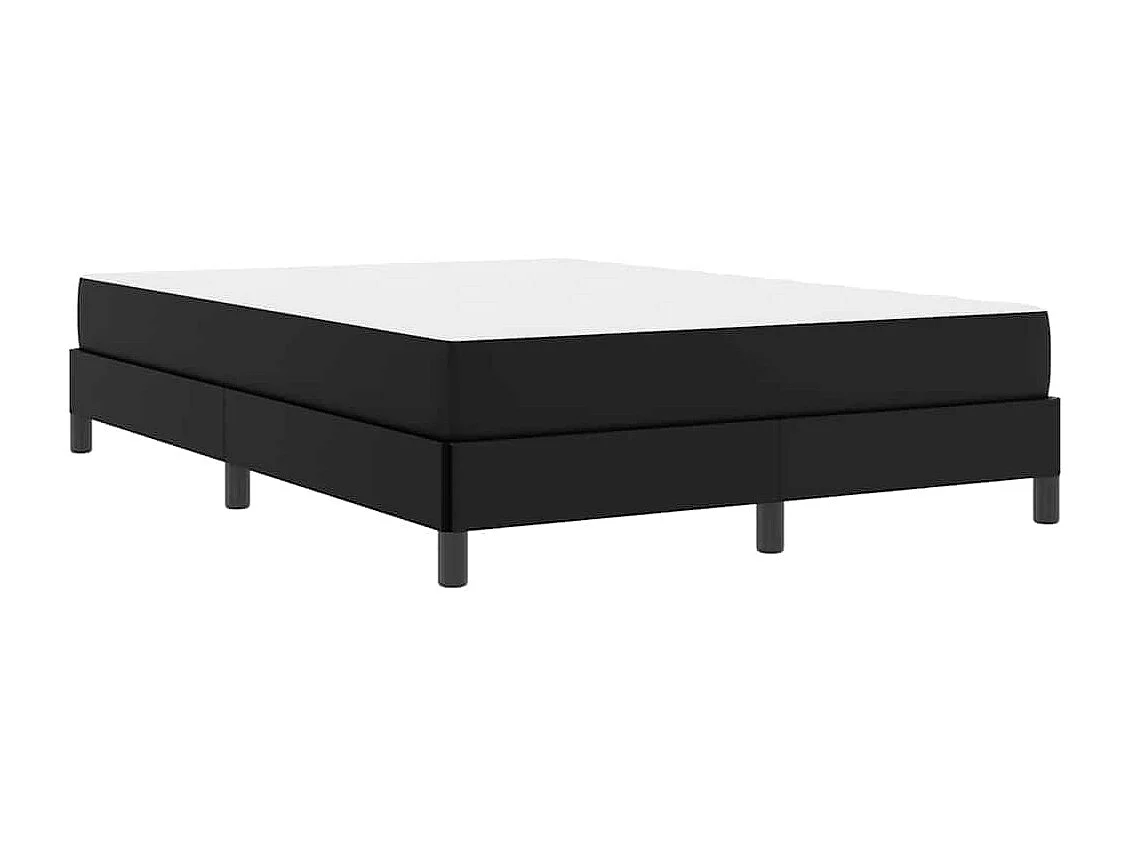 Cadre de lit avec matelas Noir 140 x 190 cm Faux cuir