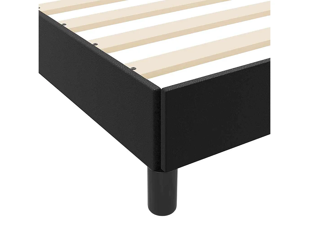 Cadre de lit avec matelas Noir 140 x 190 cm Faux cuir