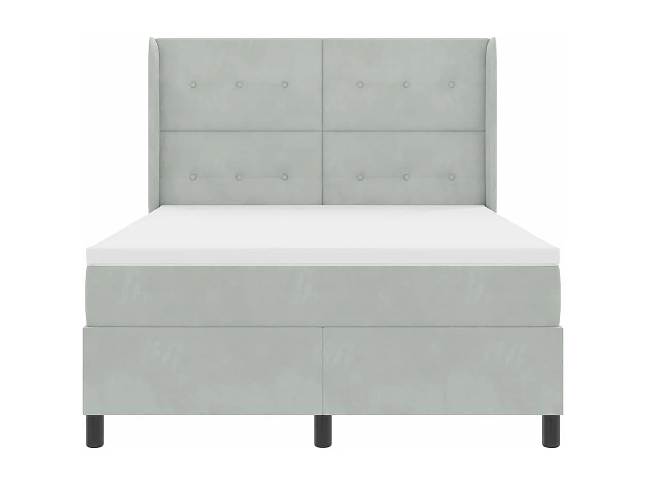 Cadre de lit avec Matelas LED Gris clair 140 x 200 cm Velours