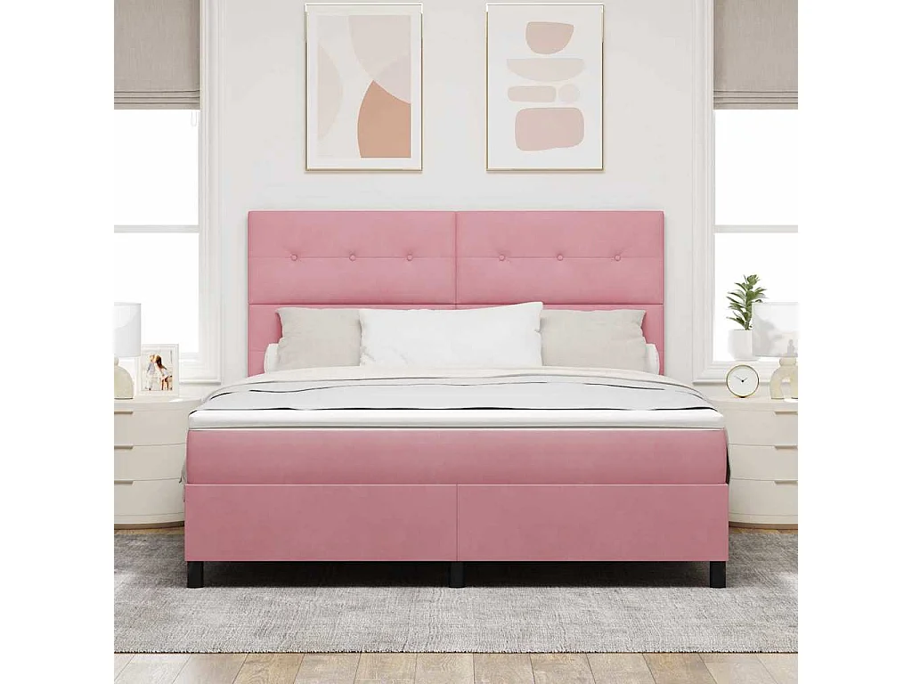 Cadre de lit avec matelas Rose 180 x 200 cm Velours
