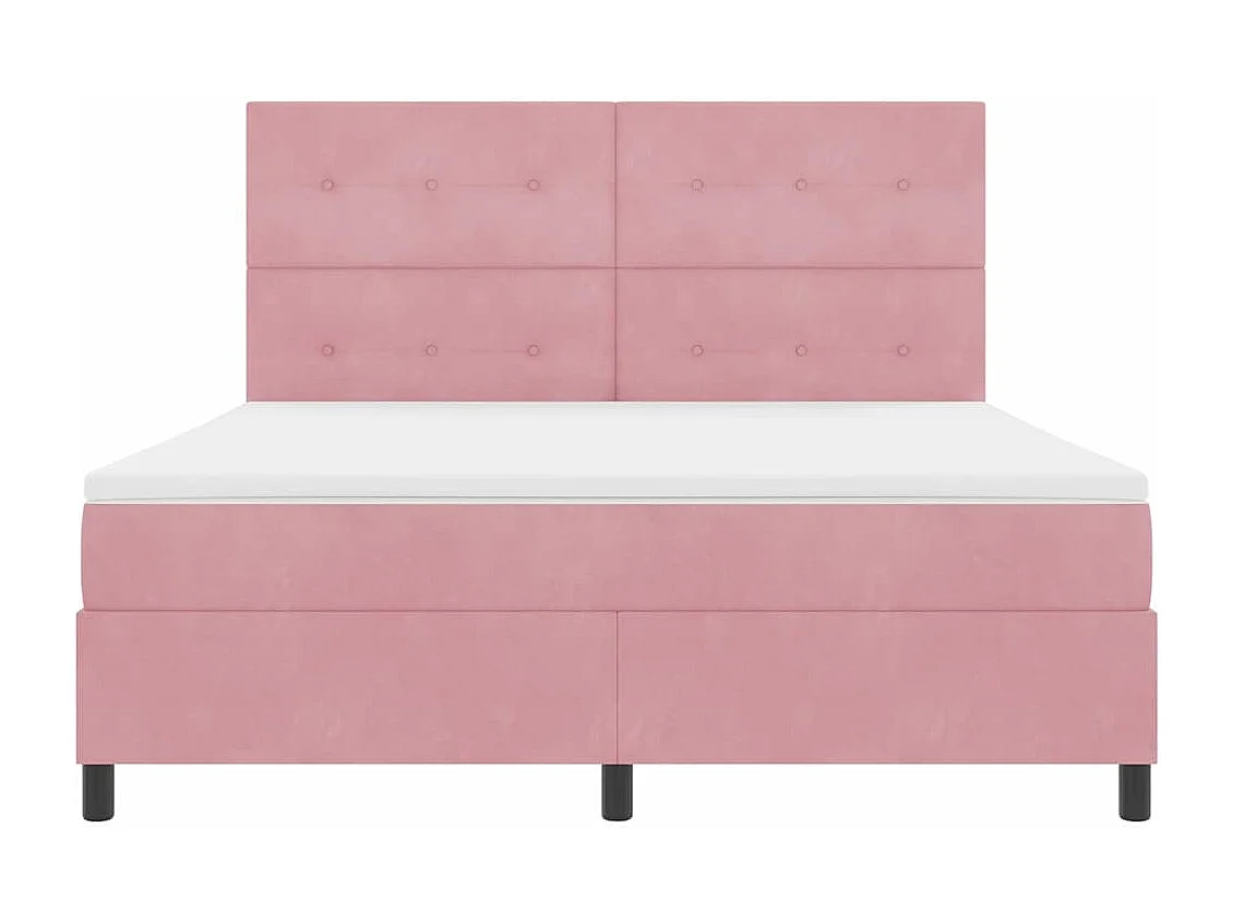 Cadre de lit avec matelas Rose 180 x 200 cm Velours