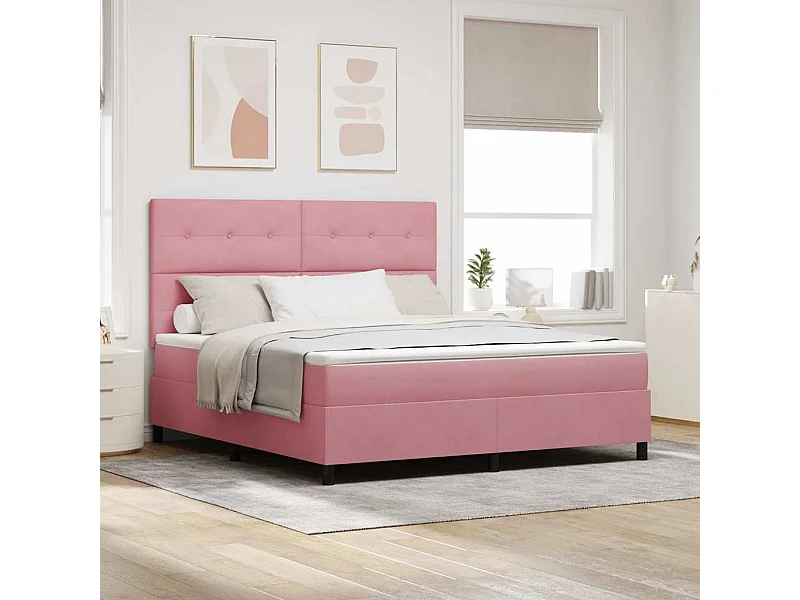 Cadre de lit avec matelas Rose 180 x 200 cm Velours