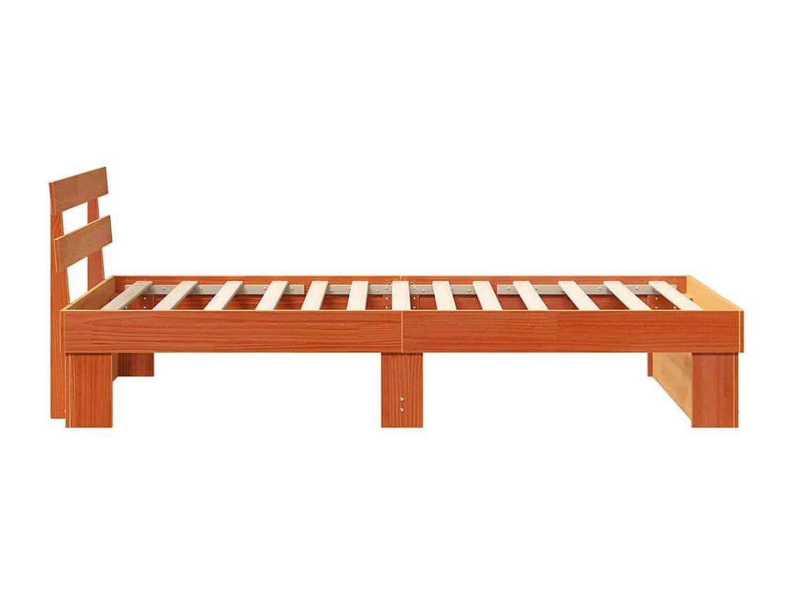 Estrutura da Cama com cabeceira Castanho-mel 80 x 200 cm
