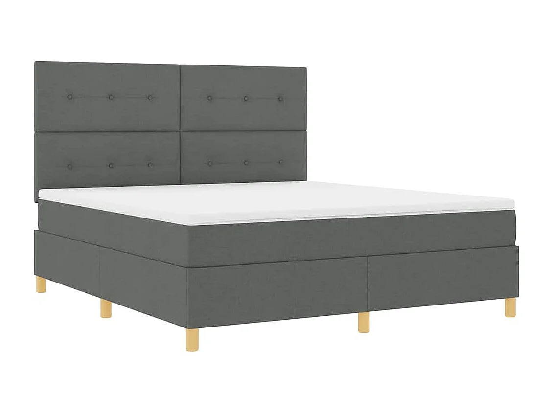 Cama tipo Box Spring con colchón Gris oscuro 180 x 200 cm tela