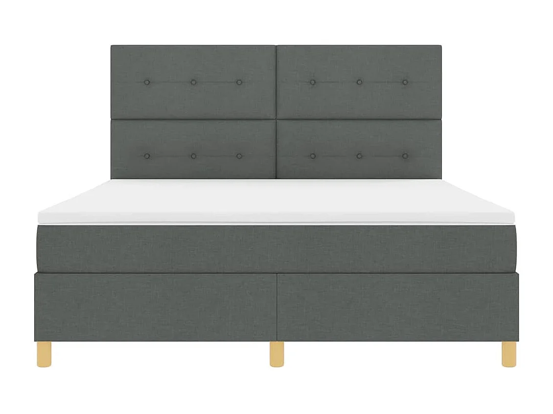 Cama tipo Box Spring con colchón Gris oscuro 180 x 200 cm tela