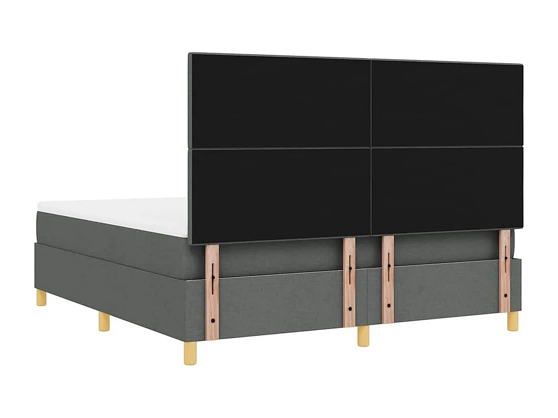 Cama tipo Box Spring con colchón Gris oscuro 180 x 200 cm tela