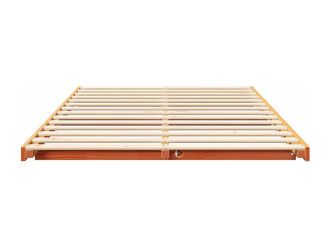 Estructura de cama Marrón cera 140 x 190 cm