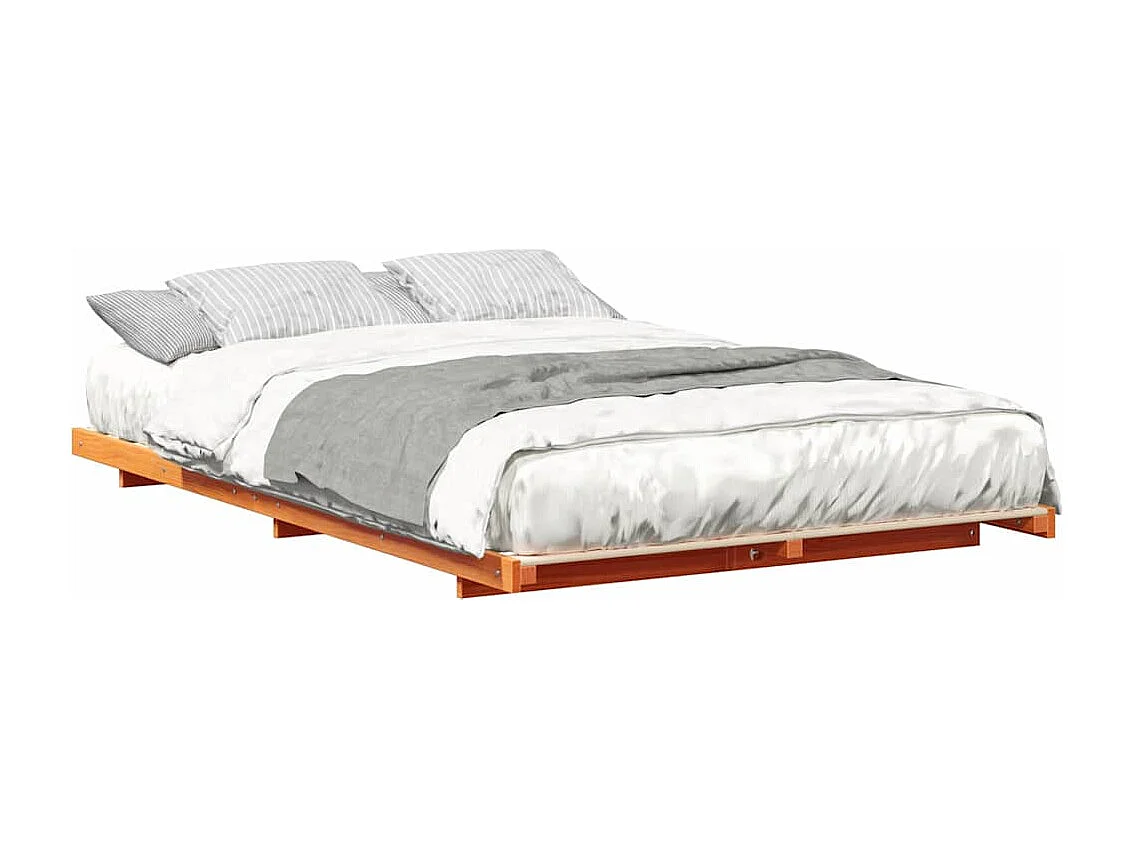 Estructura de cama Marrón cera 140 x 190 cm