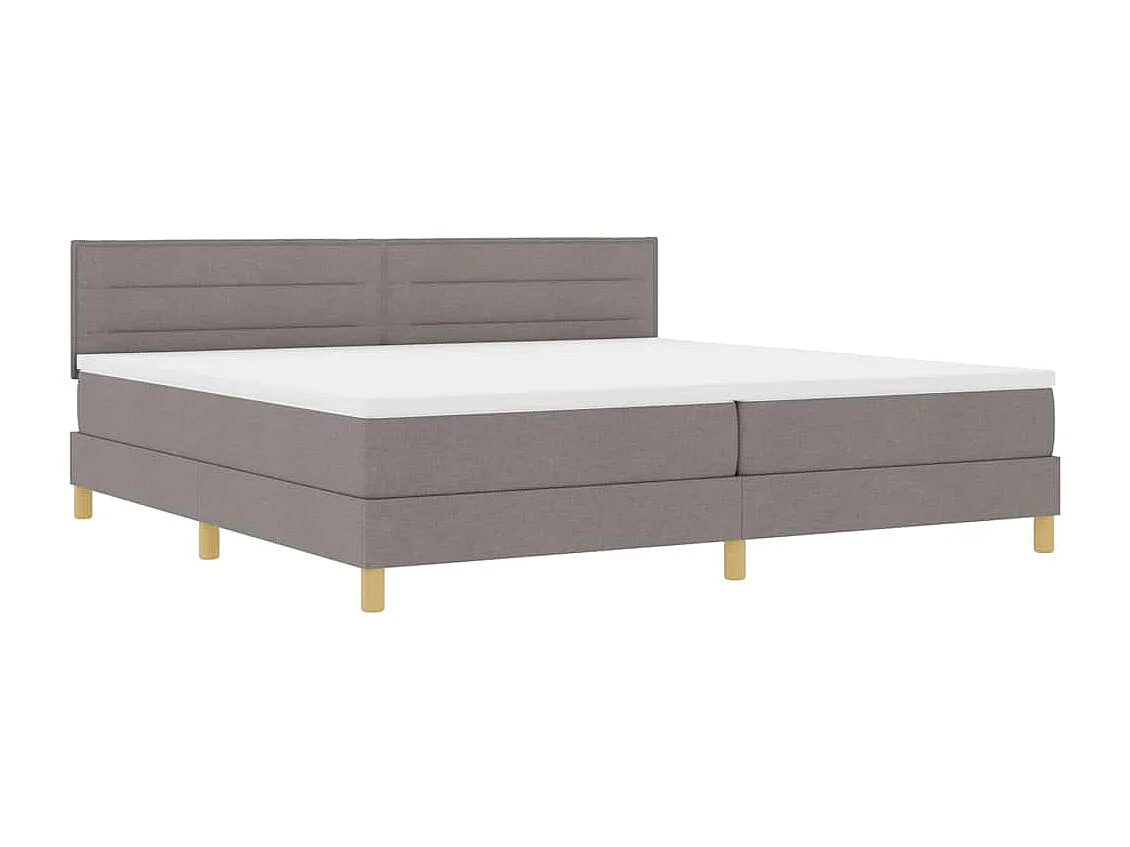 Cama box spring con colchón con colchón Taupé 200 x 200 cm tela