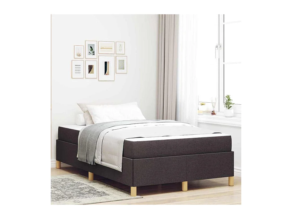 Cama Box Branco e Marrom escuro 120 x 200 cm Poliéster