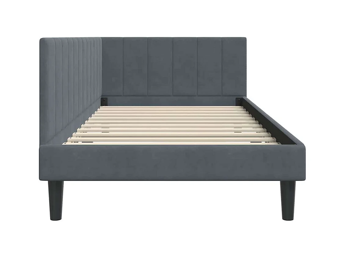 Estructura de cama en esquina Gris oscuro 90 x 200 cm