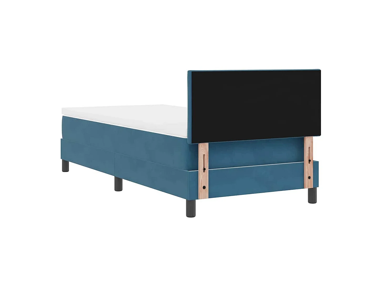 Cama con Somier y Colchón Azul oscuro 90 x 190 cm tela