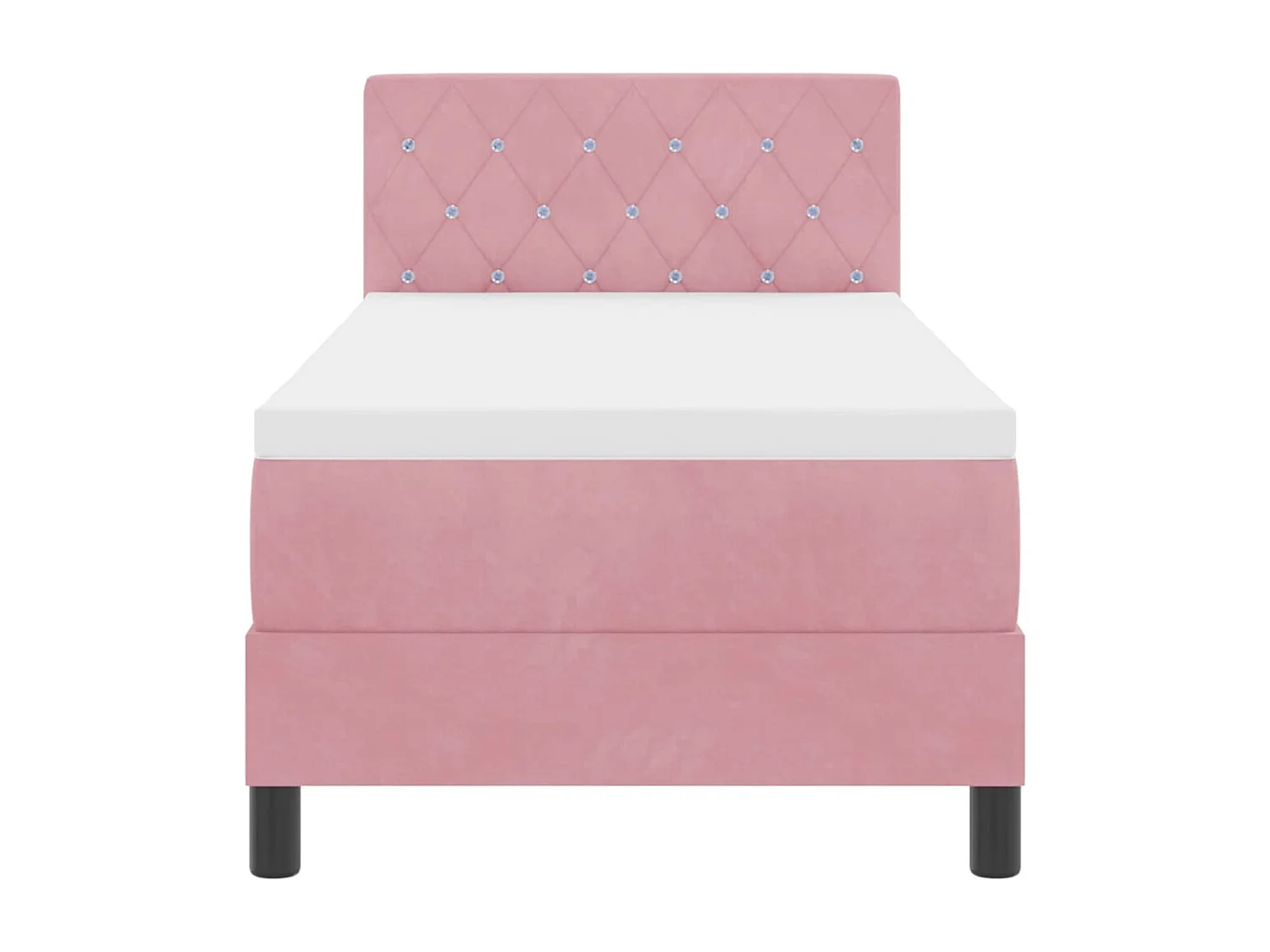 Cama tipo Box Spring con colchón Rosa 80 x 200 cm Terciopelo