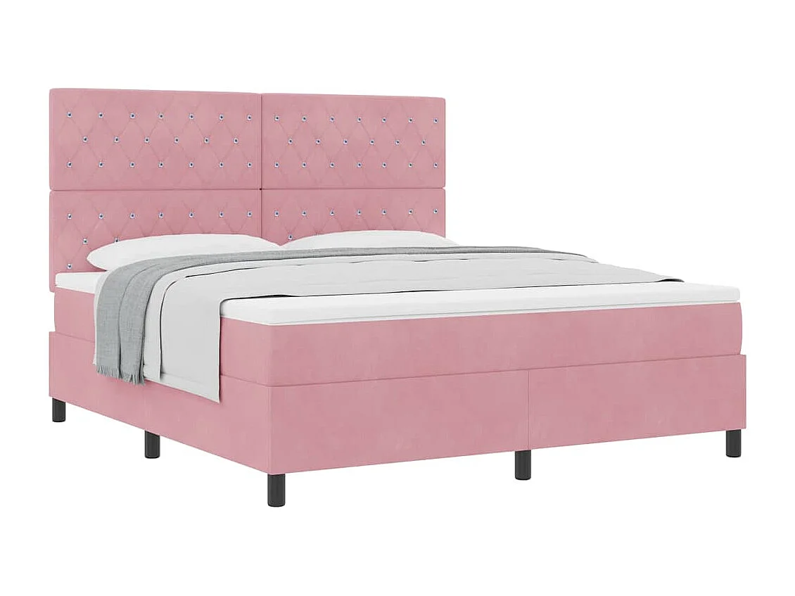 Cadre de lit avec matelas Rose 180 x 200 cm Velours